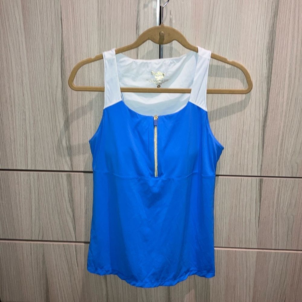 Blue and White Women's Top